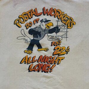 Postal Workers Do It For 22 Cents All Night Long Ringer Tshirt Single Stitch Med